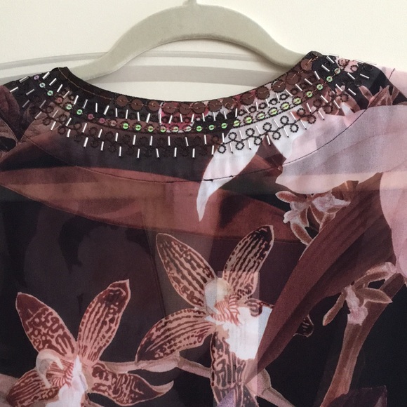 NWT Chico’s embellished tunic/swim cover. Beautiful colors. Sz 1 (8/10) - Picture 7 of 7